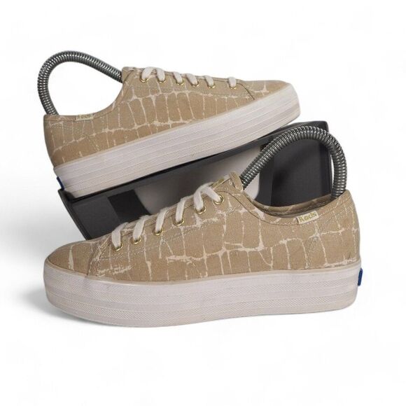 Keds Triple Kick Platform Casual Sneakers "Croc Print' WF64969 Women's 5.5 - Picture 1 of 11
